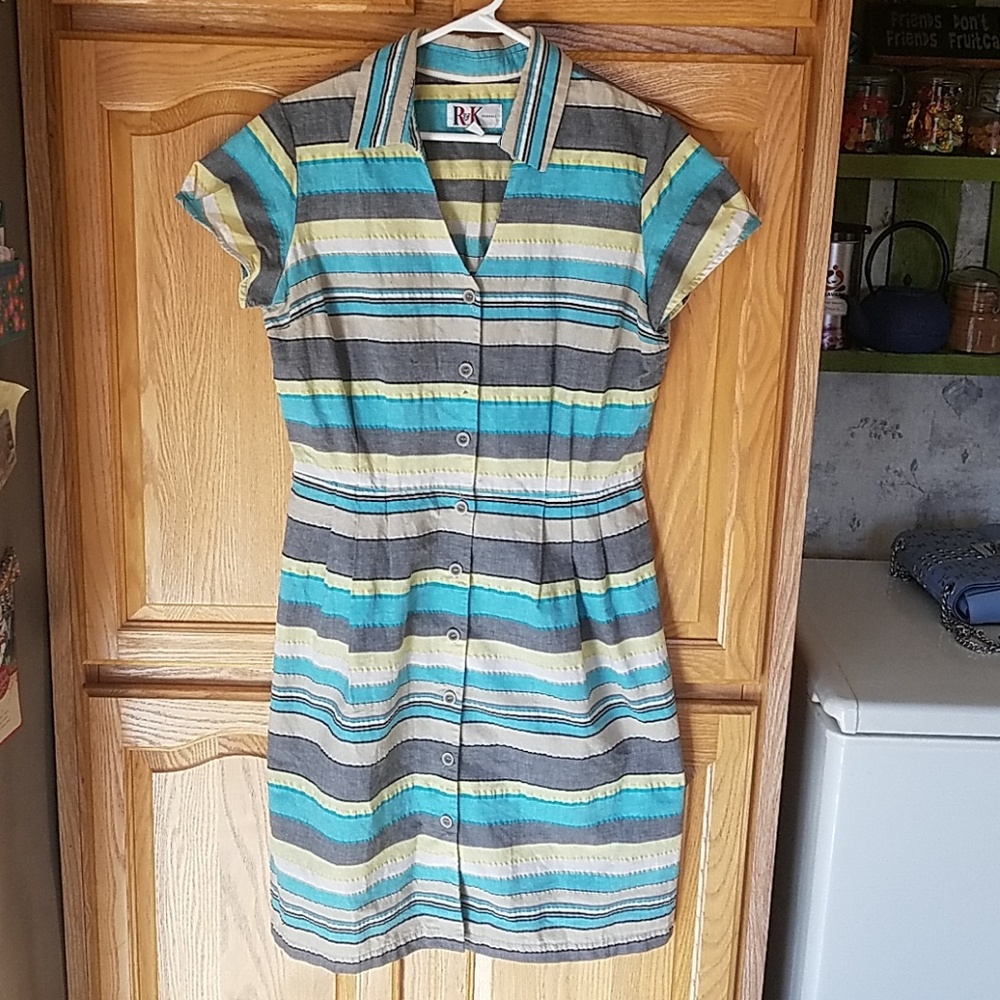 Striped Collared Dress - Picture 1 of 7